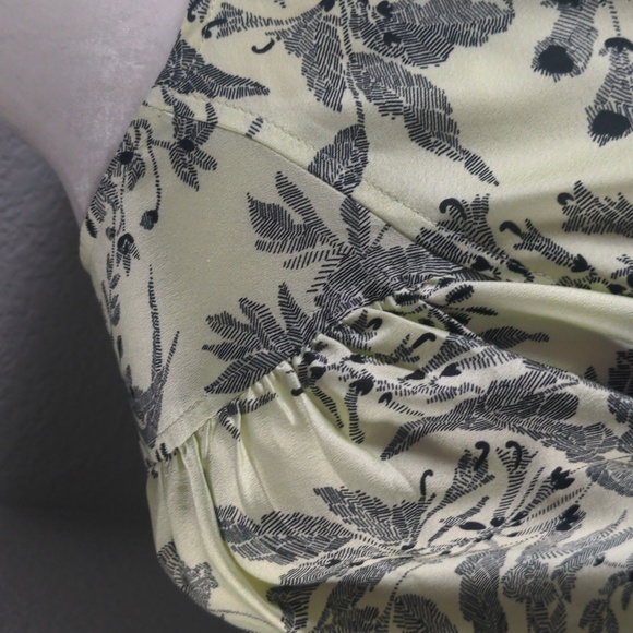 Ann Taylor Factory Toile Green and Black Blouse Top - Picture 4 of 6